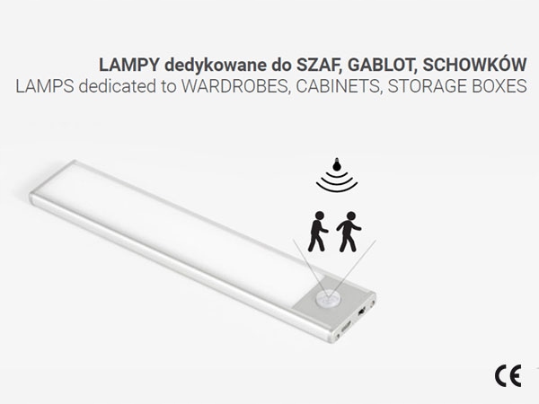 OPRAWA MEBLOWA LED 40 cm CZARNA 4000K LIGHT SENSOR + PIR PE035397/POL 5908293935397