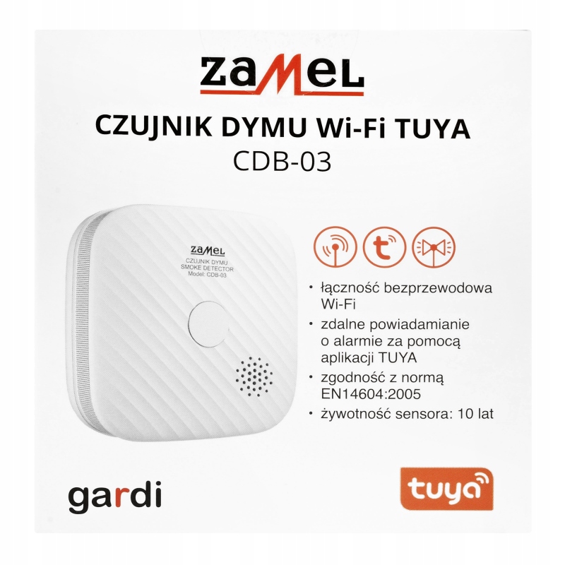 CZUJNIK DYMU WI-FI TUYA TYP: CDB-03, GAR10000079, ZAMEL GAR10000079/ZAM 5903669495369