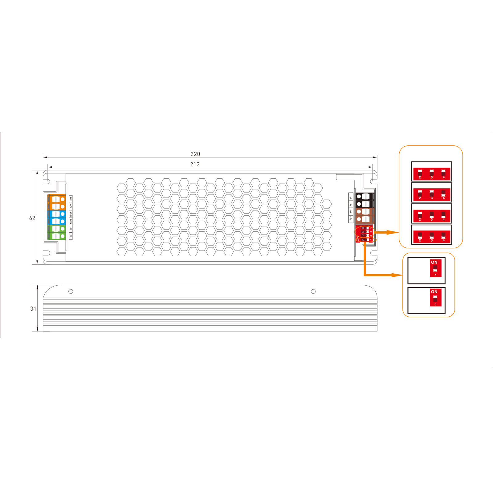 PB038855 ZASILACZ MODUŁOWY BLUE 24V / IP20 / 20,8A / 500W, POLTRONIC PB038855/POL 5908293938855