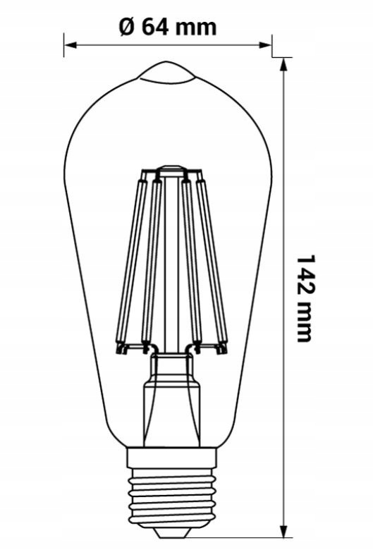 Żarówka Lampa LED Filament E27 ST64 4W 440Lm 2200K barwa ciepła 5902533190591 LED-POL 5902533190591/LED 5902533190591