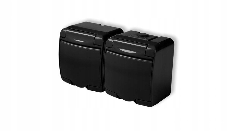 Gniazdo podwójne z uziemieniem 2x (2P+Z) (klapka czarna, bez przesłon) JUNIOR czarny 12GHE-2 KARLIK 12GHE-2/KRL 5903672075640 KARLIK ELEKTROTECHN