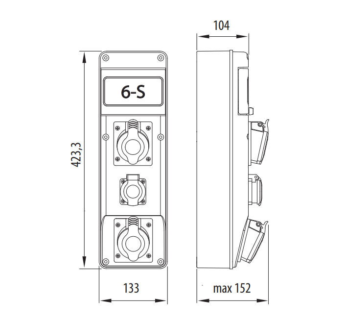 Rozdzielnica natynkowa R-BOX SLIM 6S 3x16A/5p PAWBOL B.SLIM-6S-6/PAW 5901350820377