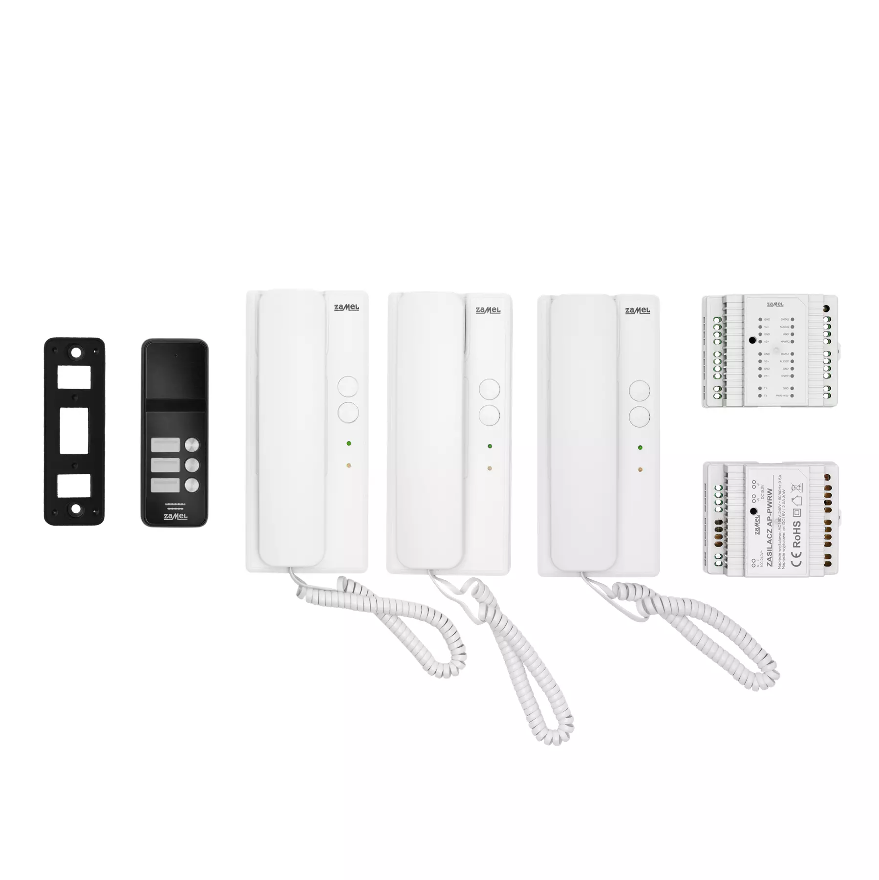 Domofon TRZYRODZINNY DWUŻYŁOWY SYSTEM AUDIO TYP:AS-103A, ENT10000476, ZAMEL ENT10000476/ZAM 5903669467700