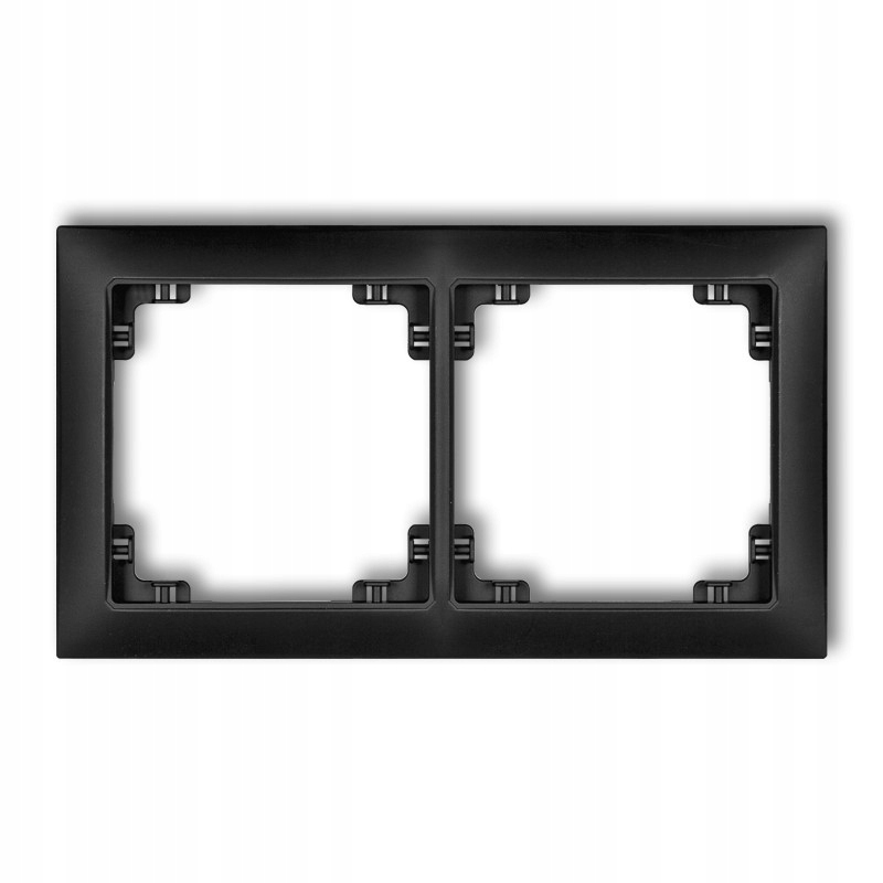 Ramka uniwersalna podwójna z tworzywa DECO Soft czarny mat podtynkowy 12DRSO-2 KARLIK 12DRSO-2/KRL 5901832008941 KARLIK ELEKTROTECHN