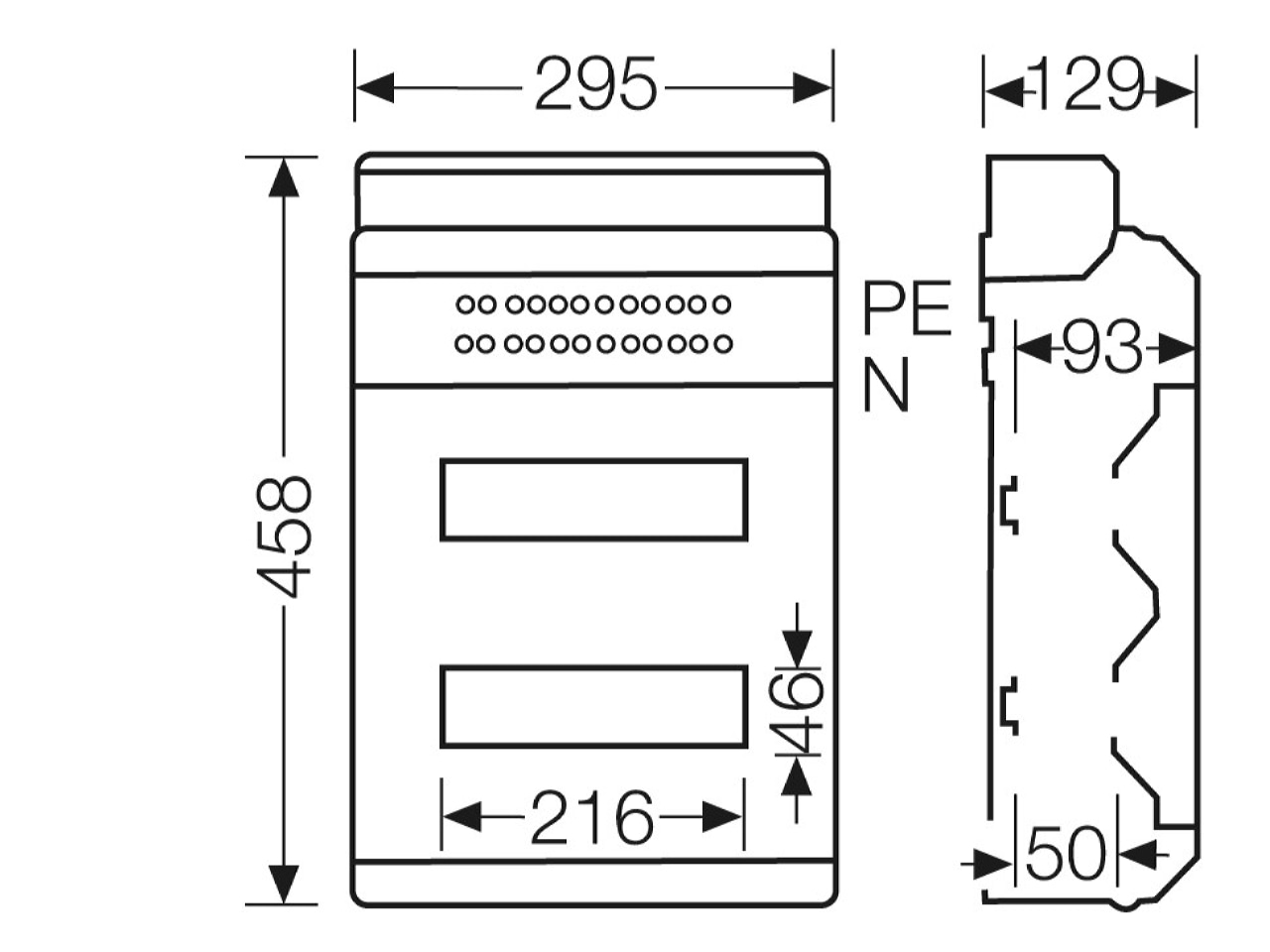 Rozdzielnica natynkowa 2x12 modułów IP54 z drzwiami transparentnymi Hensel KV 2524 6100226 6100226/HEN 4012591622260