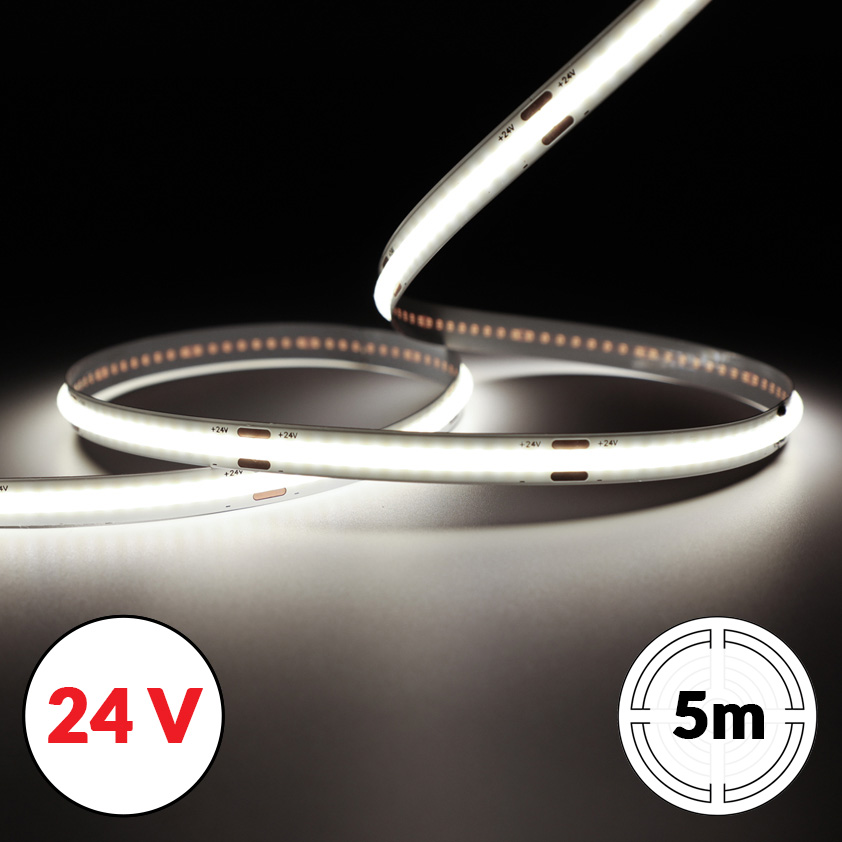 TAŚMA LED NEXTEC / 24V / COB / 5W / 320 LED / IP20 / 4000K / 125lm/W / RA>90 / 5m / 8mm POLTRONIC PA049042/POL 5908293949042 POLTRONIC S.A.