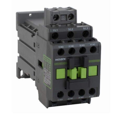 Stycznik 3-bieg Ex9C09D 11 3P 24V EU,9A, nap. cewki 24 V DC, wbud. styki pomoc.:1NO+1NC, NOARK 116435/NOA NOARK ELECTRIC