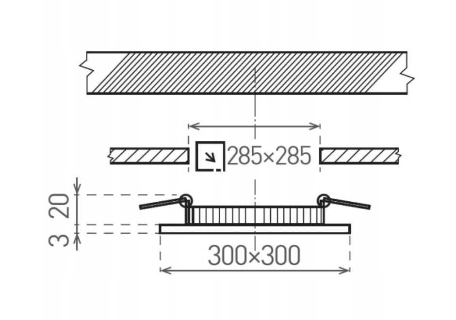 Oprawa sufitowa LED120 do zabudowy P/T VEGA-S Black 24W NW Downlight GXDW371 GREENLUX GXDW371/GRE 8592660137032
