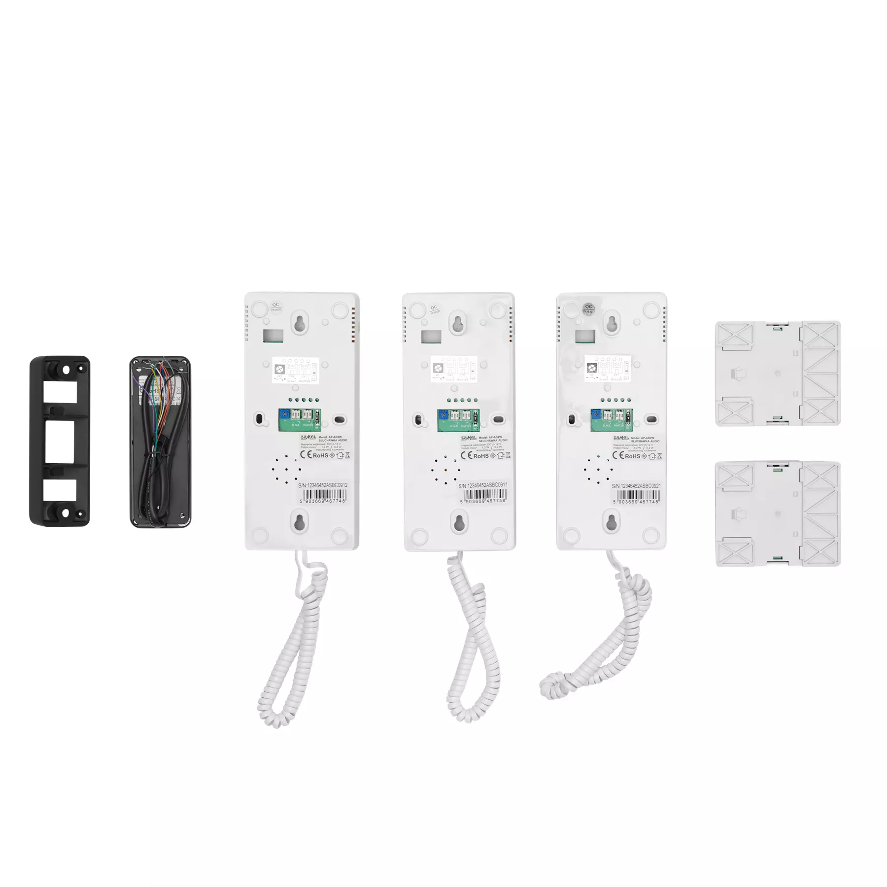 Domofon TRZYRODZINNY DWUŻYŁOWY SYSTEM AUDIO TYP:AS-103A, ENT10000476, ZAMEL ENT10000476/ZAM 5903669467700