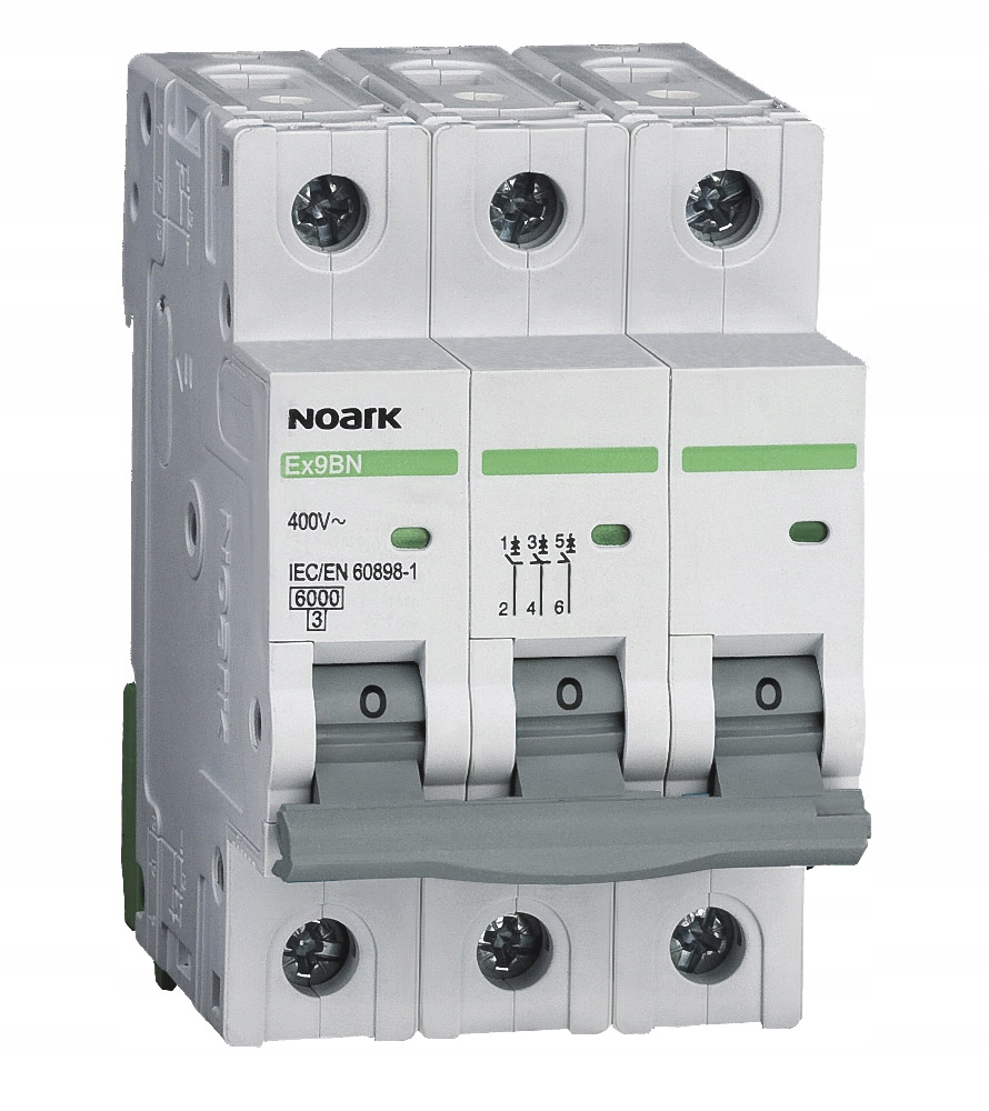 Wyłącznik nadprądowy Ex9BN 3P C16, 6 kA, ch-ka C, 16 A, 3-bieg. NOARK 100143/NOA 8592765001443 NOARK ELECTRIC