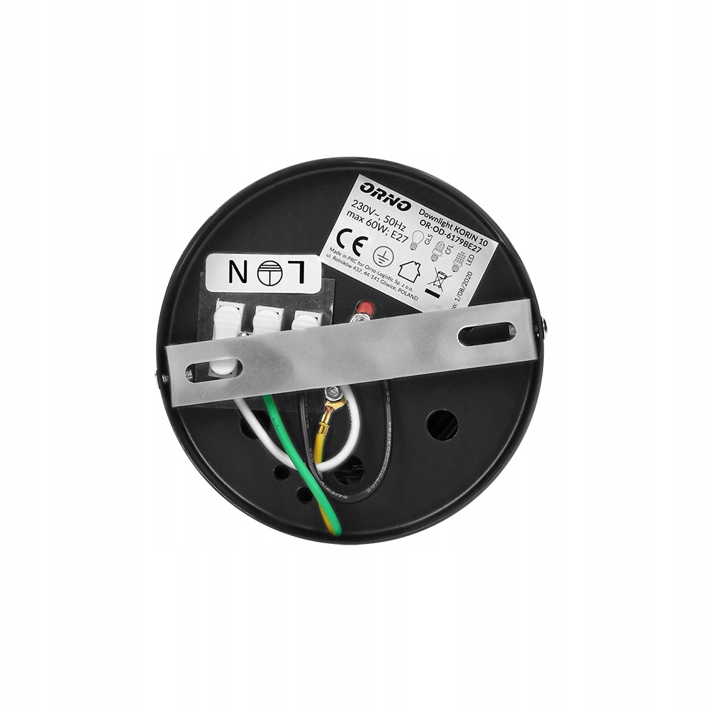 Oprawa sufitowa TUBA KORIN 16, max60W, E27, czarny ORNO OR-OD-6181BE27/ORN 5908254805226