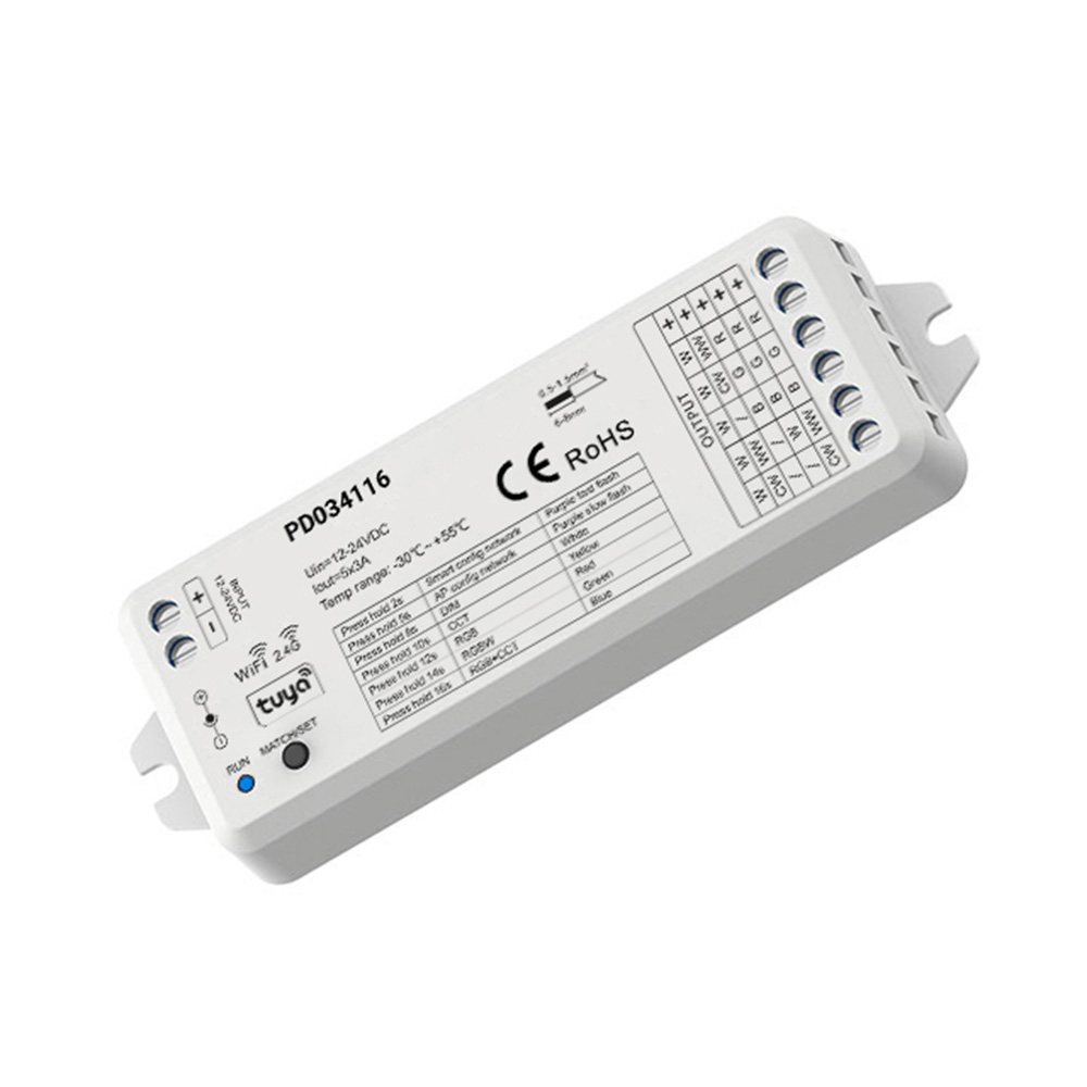 ODBIORNIK NEXTEC SKY RGB + CCT / 5in1 / 12-24V / 5x3A / WIFI TUYA, PD034116, POLTRONIC PD034116/POL 5908293934116 POLTRONIC S.A.