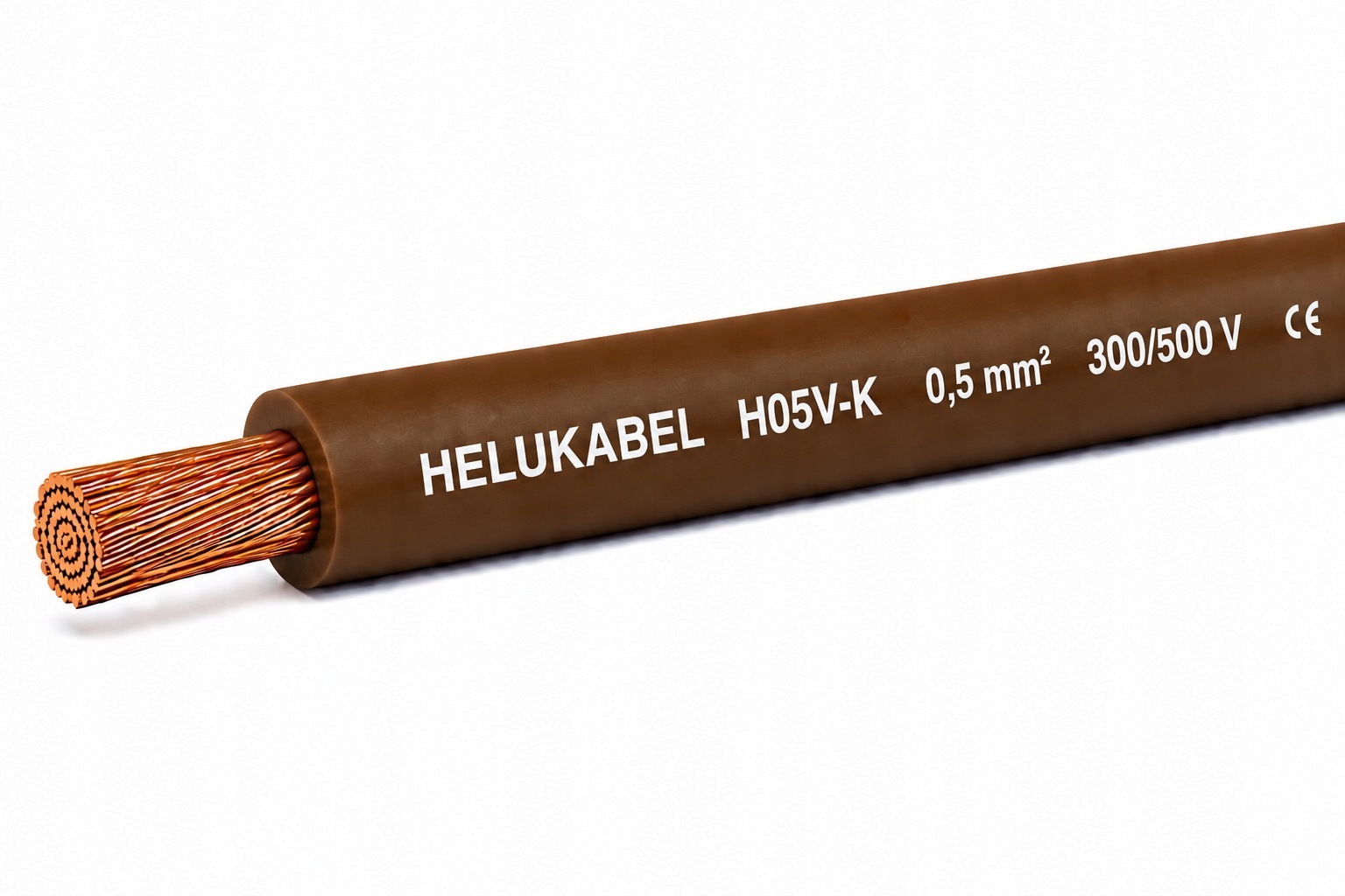 Przewód instalacyjny H05V-K 1X0,5 QMM BRĄZOWY PUDEŁKO, 300/500V, HELUKABEL 29084/HLK 4060892000034 HELUKABEL