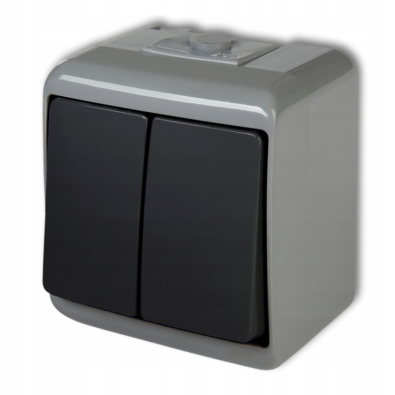 Łącznik świecznikowy popielaty / grafitowy hermetyczny JUNIOR 30WHE-2 KARLIK 30WHE-2/KRL 5901832007821 KARLIK ELEKTROTECHN