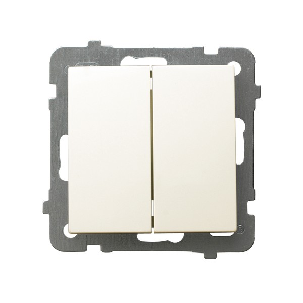 Łącznik dwugrupowy świecznikowy ECRU 10AX/250~, IP-20 zaciski gwintowe, ŁP-2G/m/27, OSPEL ŁP-2G/m/27/OSP 5907577451950 OSPEL