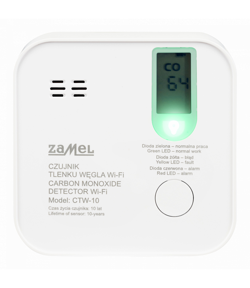 CZUJNIK TLENKU WEGLA WI-FI TUYA TYP: CTW-10 ctw-10, GAR10000082-WUN, ZAMEL GAR10000082-WUN/ZAM 5903669501503 ZAMEL