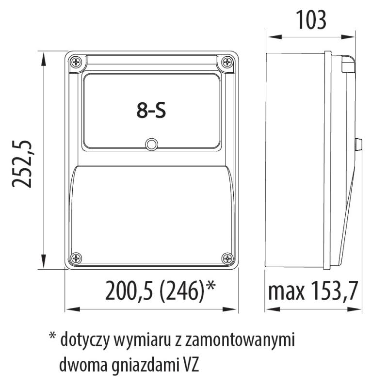 Rozdzielnica R-BOX 240 8S 2x16/5 puste okno PAWBOL B.1808/PAW 5901350827574