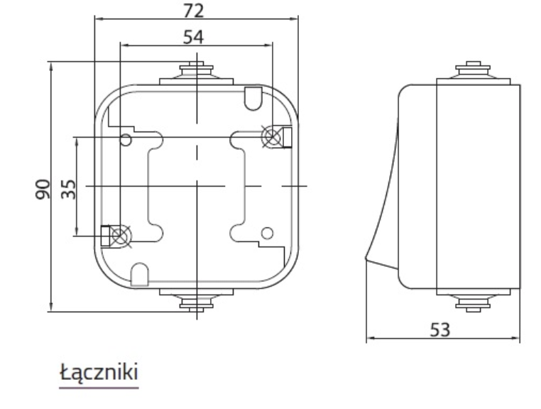 Łącznik dwugrupowy świecznikowy SZARY ŁNH-2D/30 DELFINA OSPEL ŁNH-2D/30/OSP 5907577408718