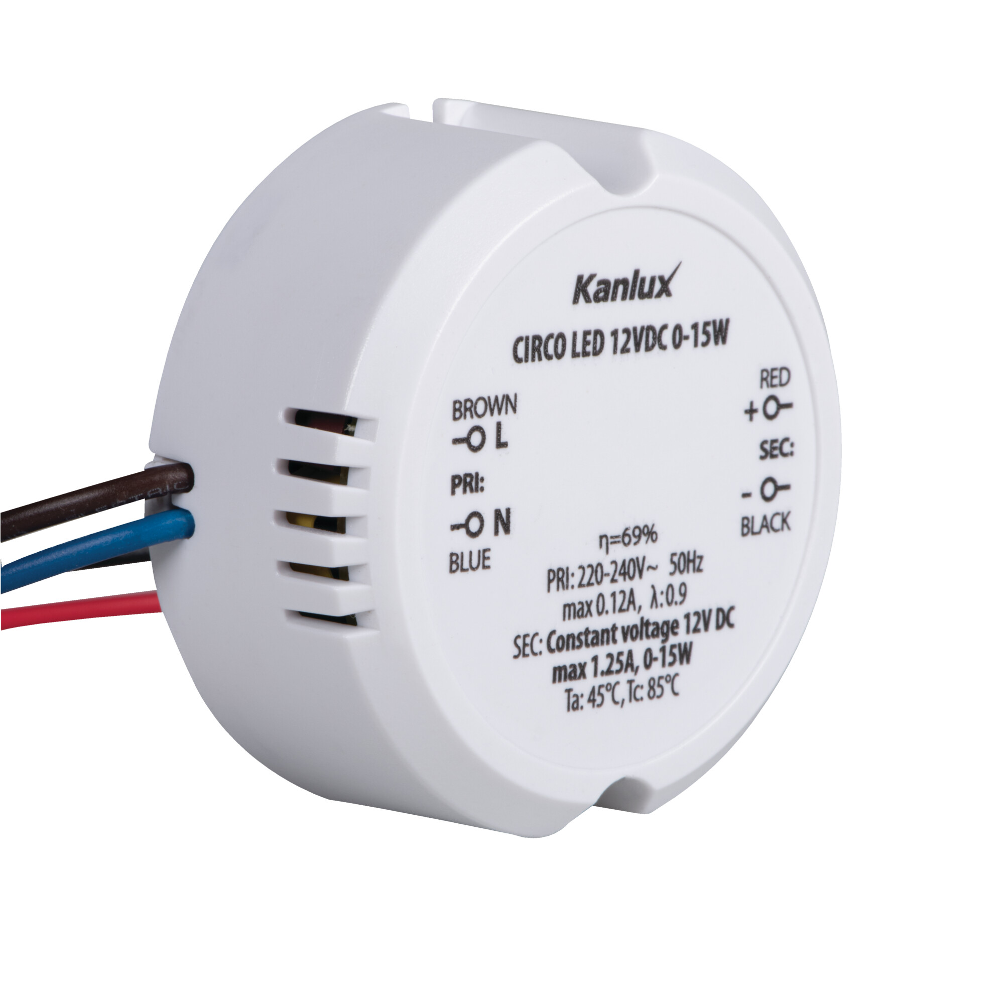 CIRCO N LED 12VDC 15W Zasilacz CV, 24243, KANLUX 24243/KAN 5905339242433