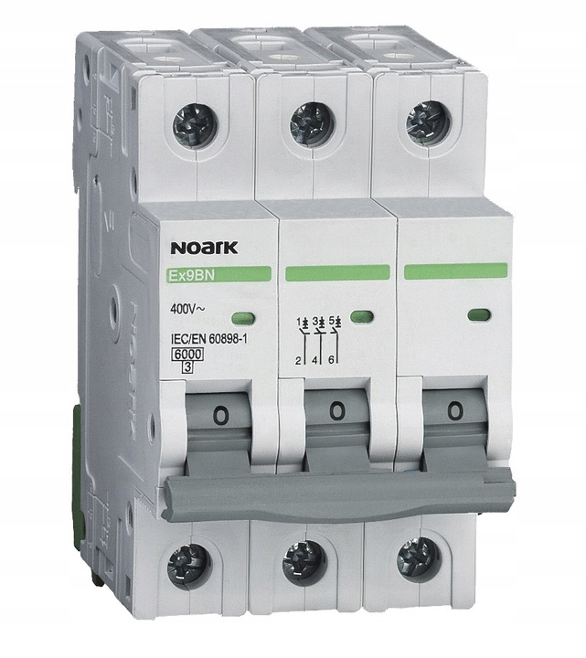 Wyłącznik nadpradowy Ex9BN 3P B32, 6 kA, ch-ka B, 32 A, 3-bieg. NOARK 100056/NOA 8592765000576 NOARK ELECTRIC