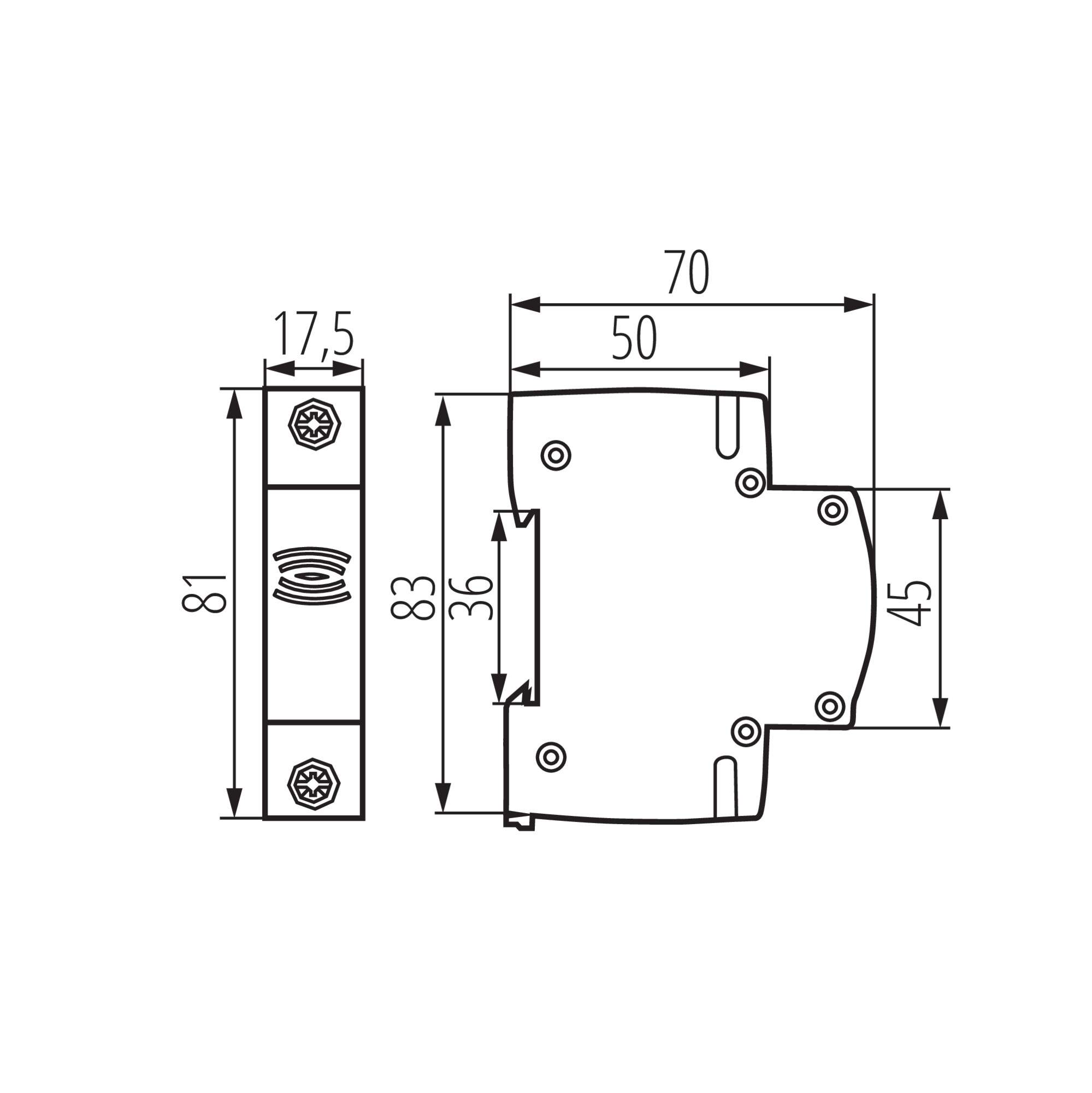 Dzwonek modułowy na szynę TH35 KDOB, KDOB-230V, KANLUX 23261/KAN 5905339232618 