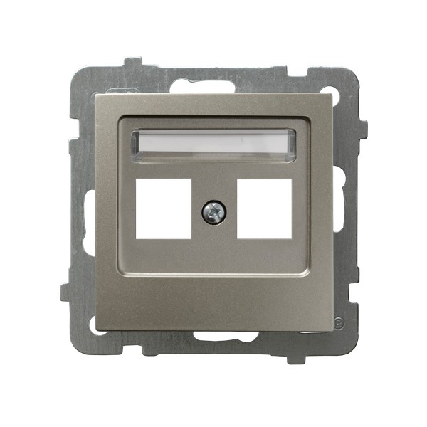 Obudowa gniazda podwójnego typu Keystone GPK-2G/p/45 prosta SATYNA LIGHT OSPEL GPK-2G/p/45/OSP 5907577477172 OSPEL