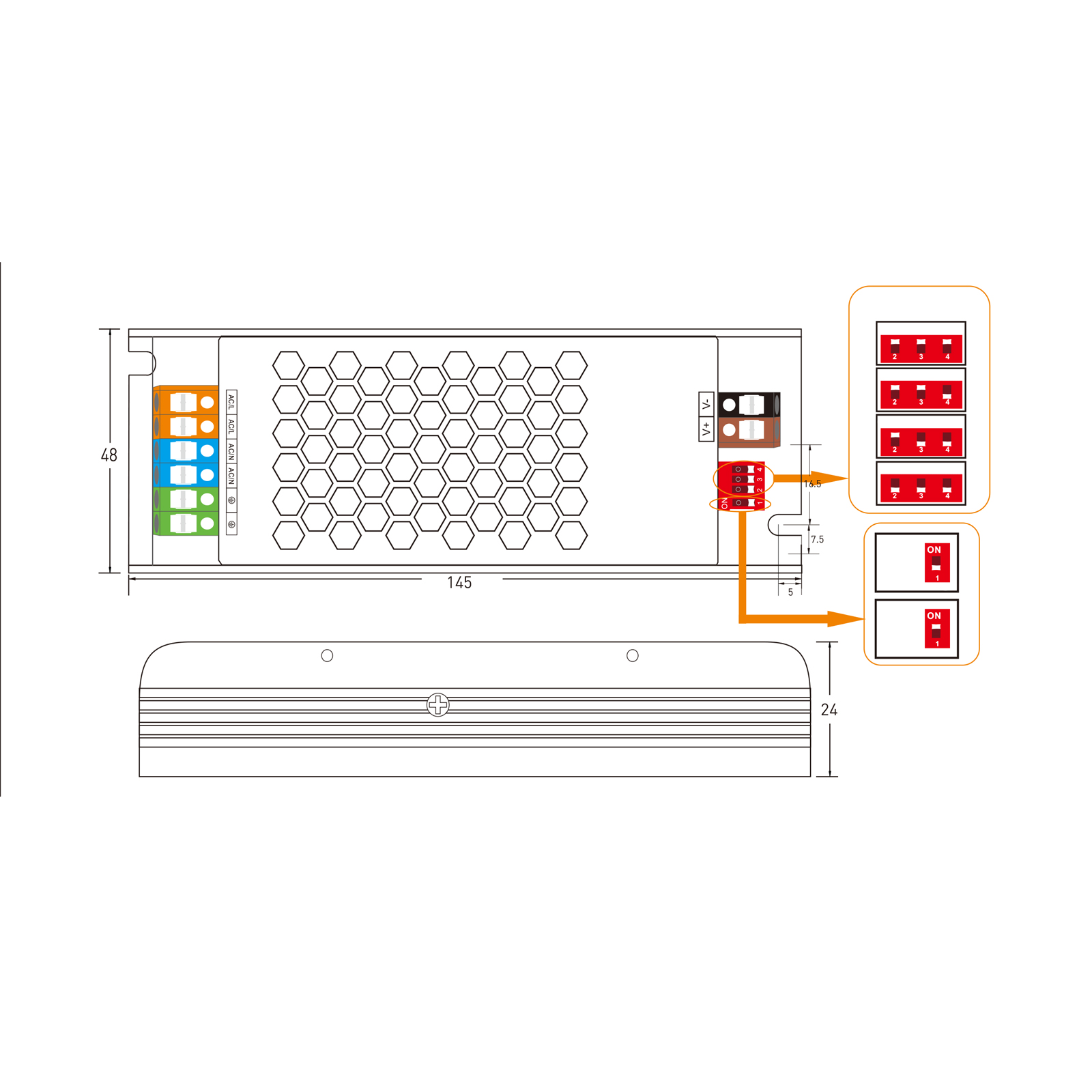 PB039227 ZASILACZ MODUŁOWY BLUE 24V / IP20 / 4,17A / 100W, POLTRONIC PB039227/POL 5908293939227