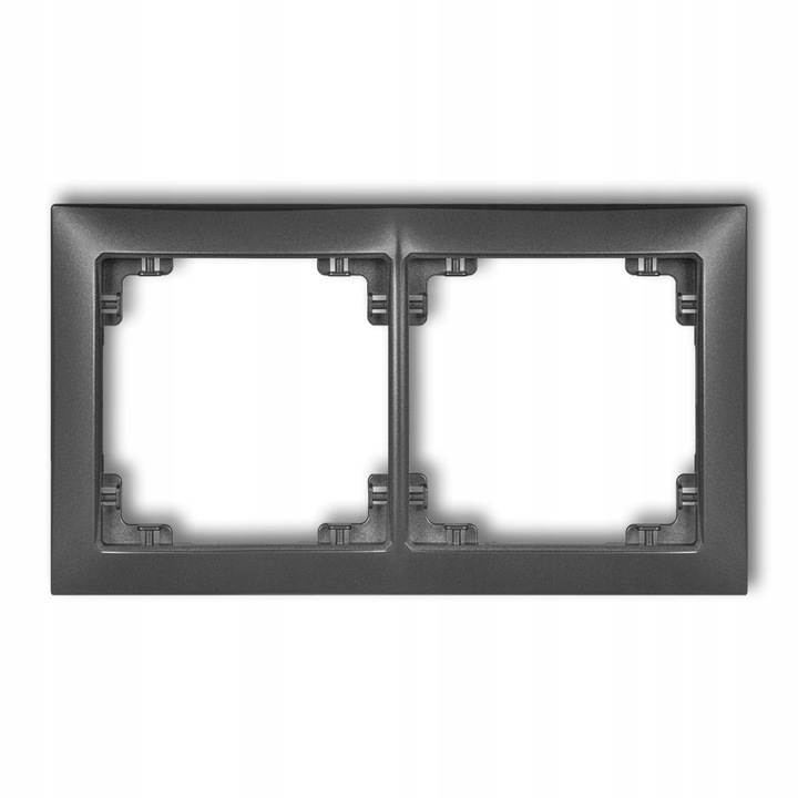 DECO Ramka uniwersalna podwójna z tworzywa DECO Soft grafitowy podtynkowy 11DRSO-2/KRL 5901832008262 KARLIK ELEKTROTECHN