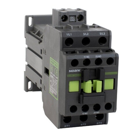 Stycznik 3-bieg Ex9C25D 11 3P 24V EU,25A, nap. cewki 24 V DC, wbud. styki pomoc.:1NO+1NC NOARK 116483/NOA NOARK ELECTRIC