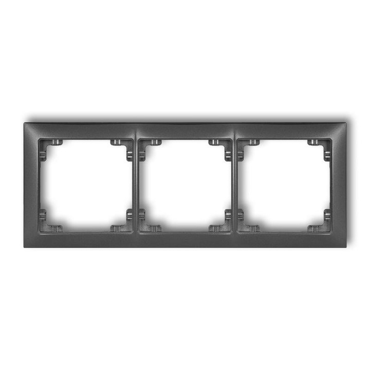 DECO Ramka uniwersalna potrójna z tworzywa DECO Soft grafitowy podtynkowy 11DRSO-3/KRL 5901832008309 KARLIK ELEKTROTECHN