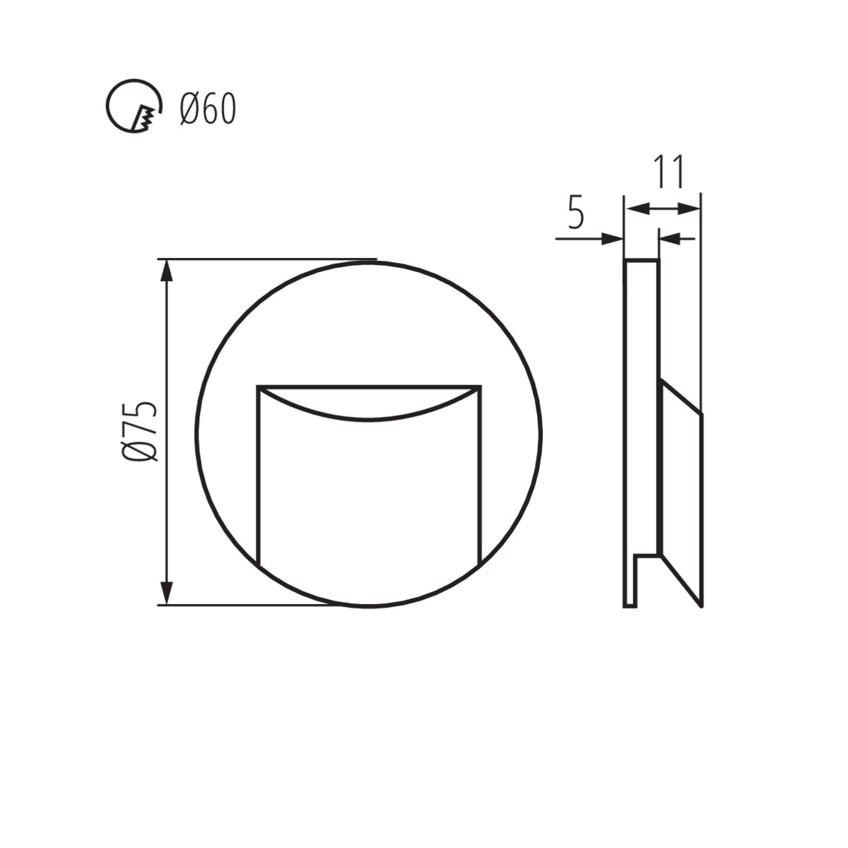 Oprawa schodowa ERINUS LED O W-NW,33323, KANLUX 33323/KAN 5905339333230