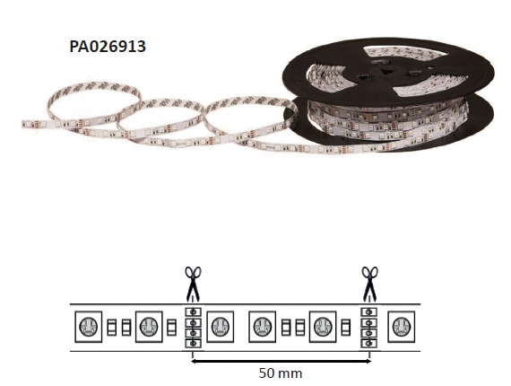 TAŚMA LED NEXTEC LS5300 RGB-G_WB (50M) 12/SMD5050 300 LED/IP20/RGB/ PODŁOŻE BIAŁE/ROLKA/50m PA026913 POLTRONIC PA026913/POL 5908293926913 POLTRONIC S.A.
