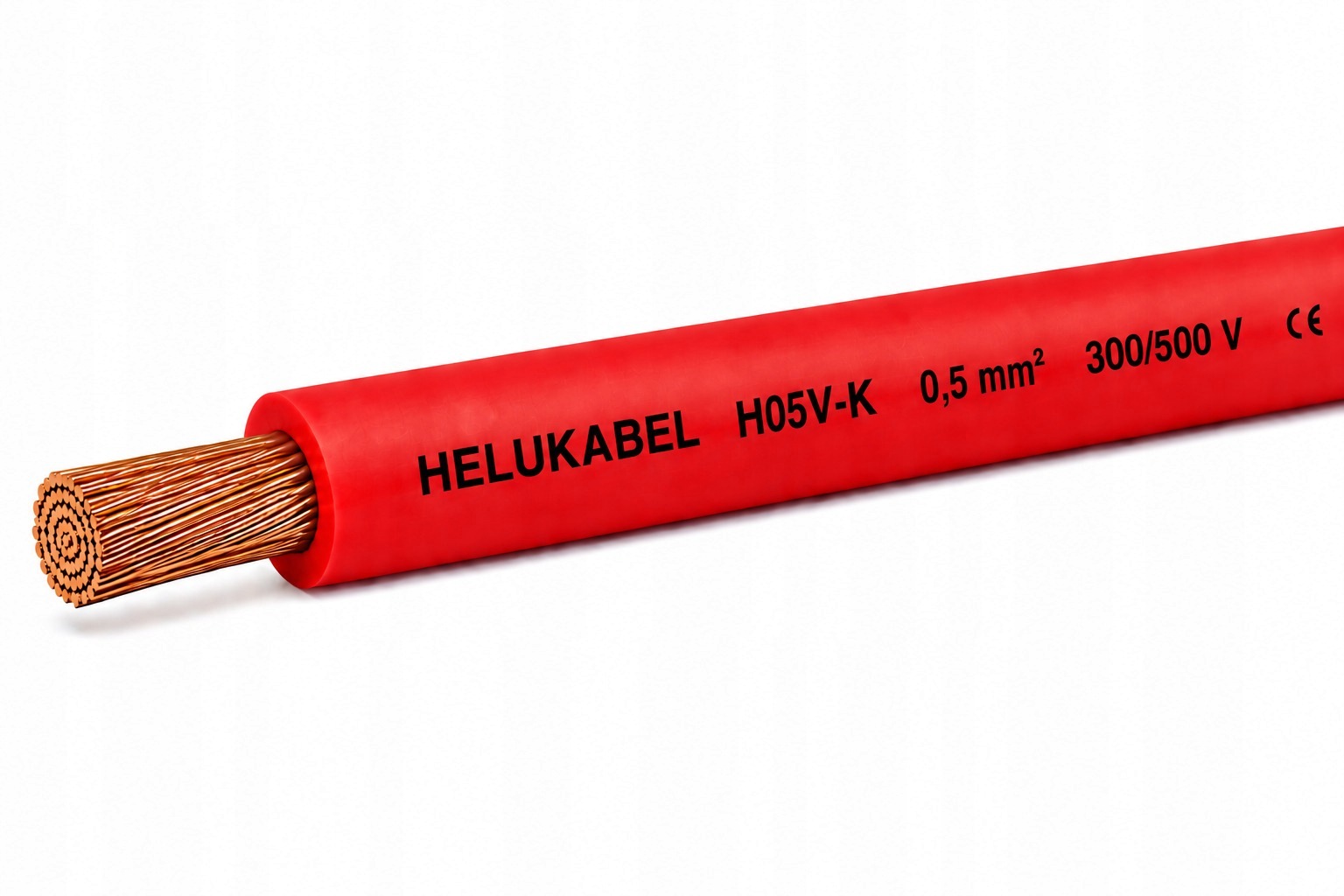 Przewód instalacyjny H05V-K 1X0,5 QMM CZERWONY PUDEŁKO, 300/500V, HELUKABEL 29085/HLK 4060892000041 HELUKABEL