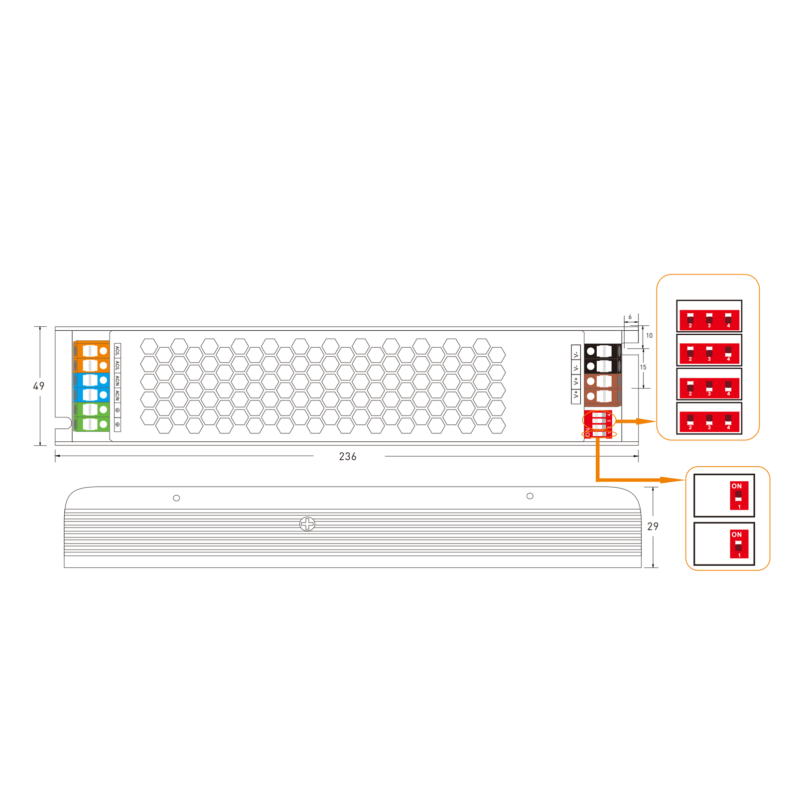 PB038831 ZASILACZ MODUŁOWY BLUE 24V / IP20 / 12,5A / 300W, POLTRONIC PB038831/POL 5908293938831